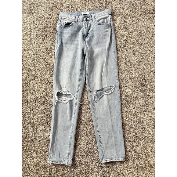pistola Denim - Pistola Presley High Rise Relaxed Roller Jeans Size 6 Light Wash Distressed